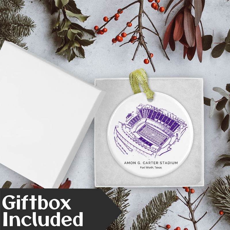 Amon G. Carter Stadium - TCU Horned Frogs football,College Football Ceramic Christmas Ornament