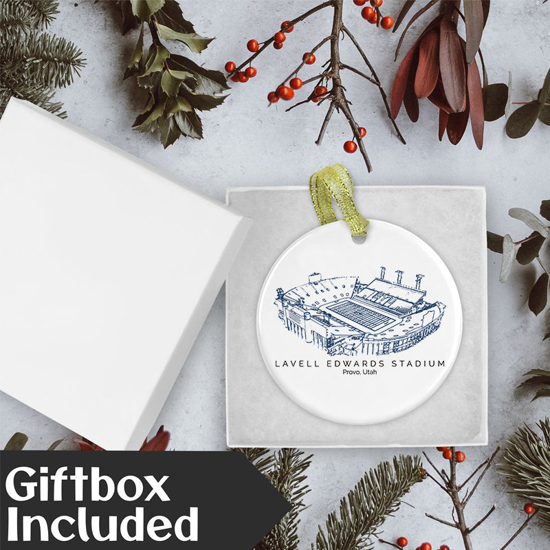 LaVell Edwards Stadium - BYU Cougars football,College Football Ceramic Christmas Ornament