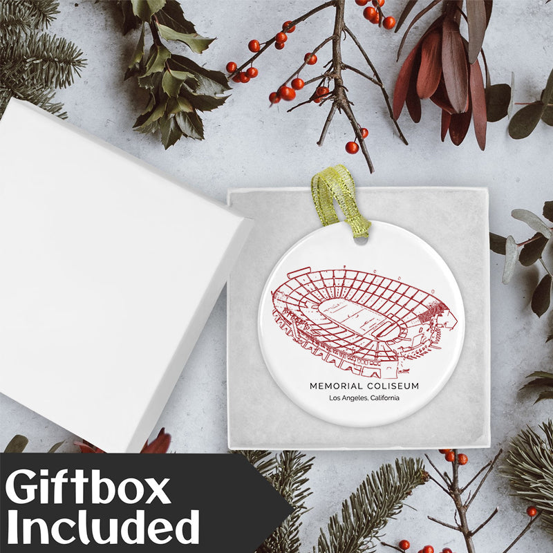 Los Angeles Memorial Coliseum - USC Trojans football,College Football Ceramic Christmas Ornament