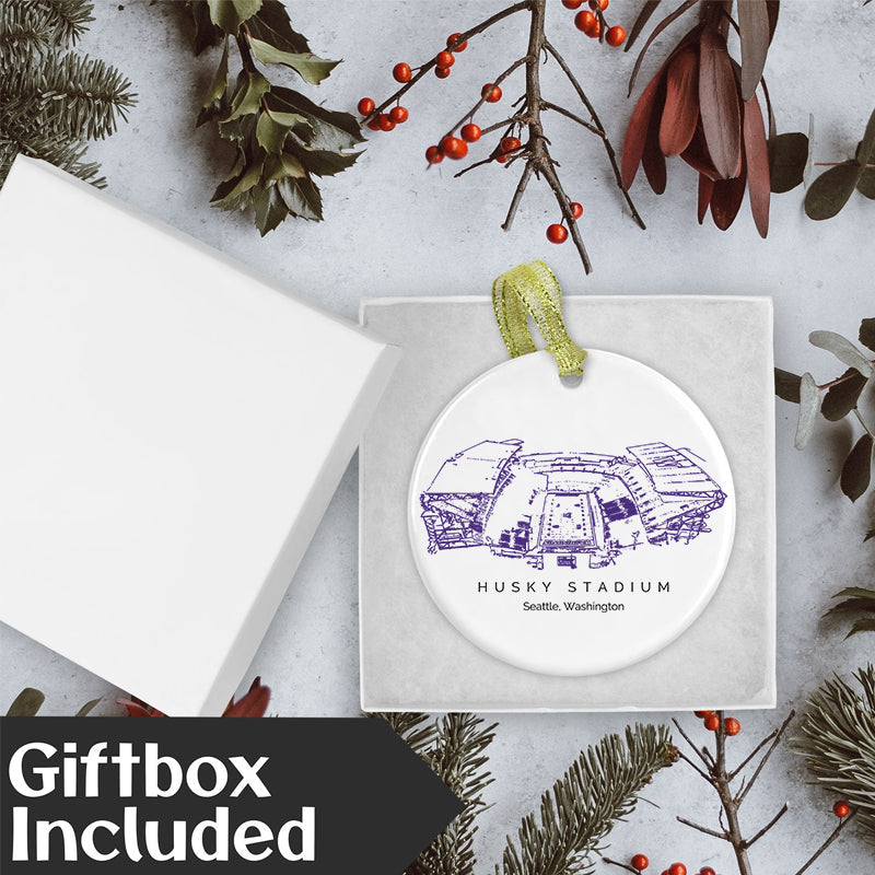 Husky Stadium - Washington Huskies football,College Football Ceramic Christmas Ornament
