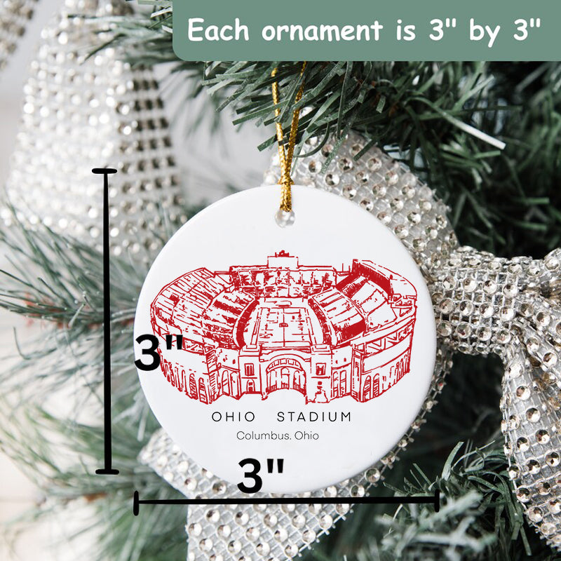 Ohio Stadium - Ohio State Buckeyes football, College Football Ceramic Christmas Ornament