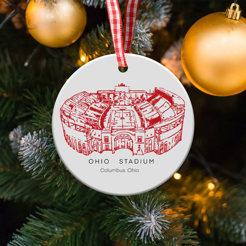 Ohio Stadium - Ohio State Buckeyes football, College Football Ceramic Christmas Ornament