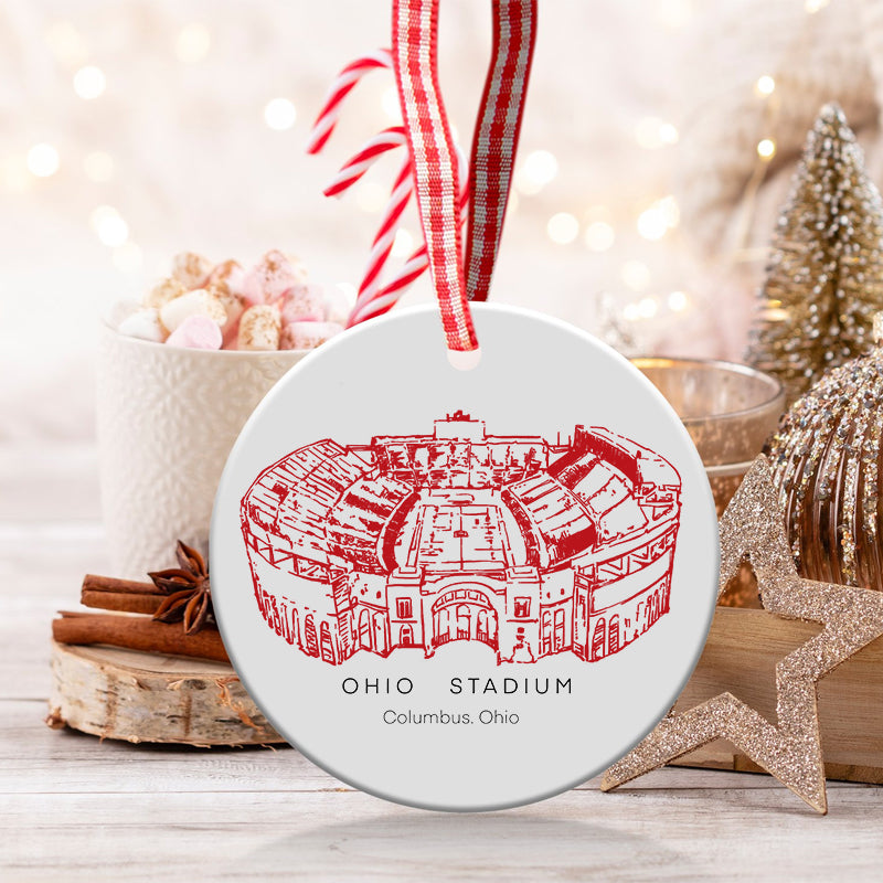Ohio Stadium - Ohio State Buckeyes football, College Football Ceramic Christmas Ornament