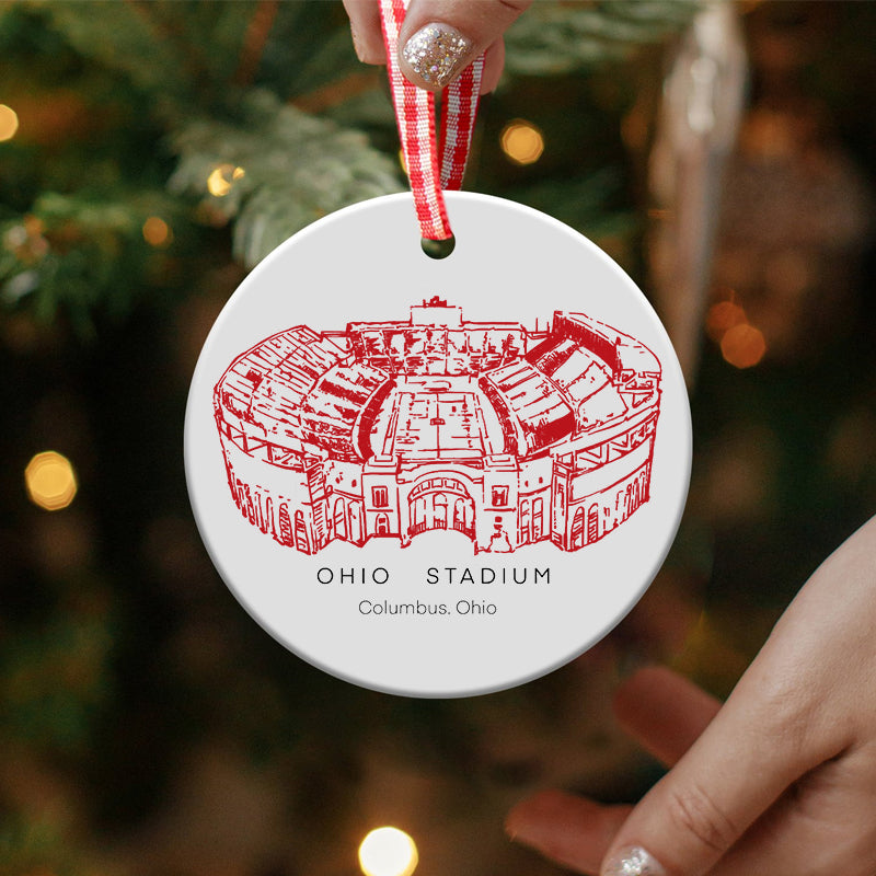 Ohio Stadium - Ohio State Buckeyes football, College Football Ceramic Christmas Ornament