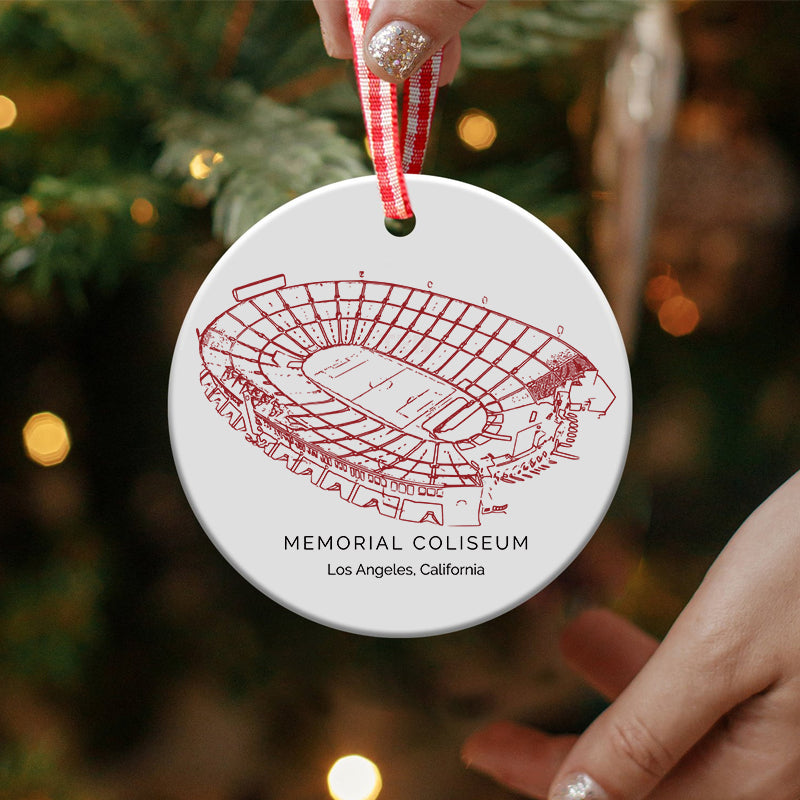 Los Angeles Memorial Coliseum - USC Trojans football,College Football Ceramic Christmas Ornament