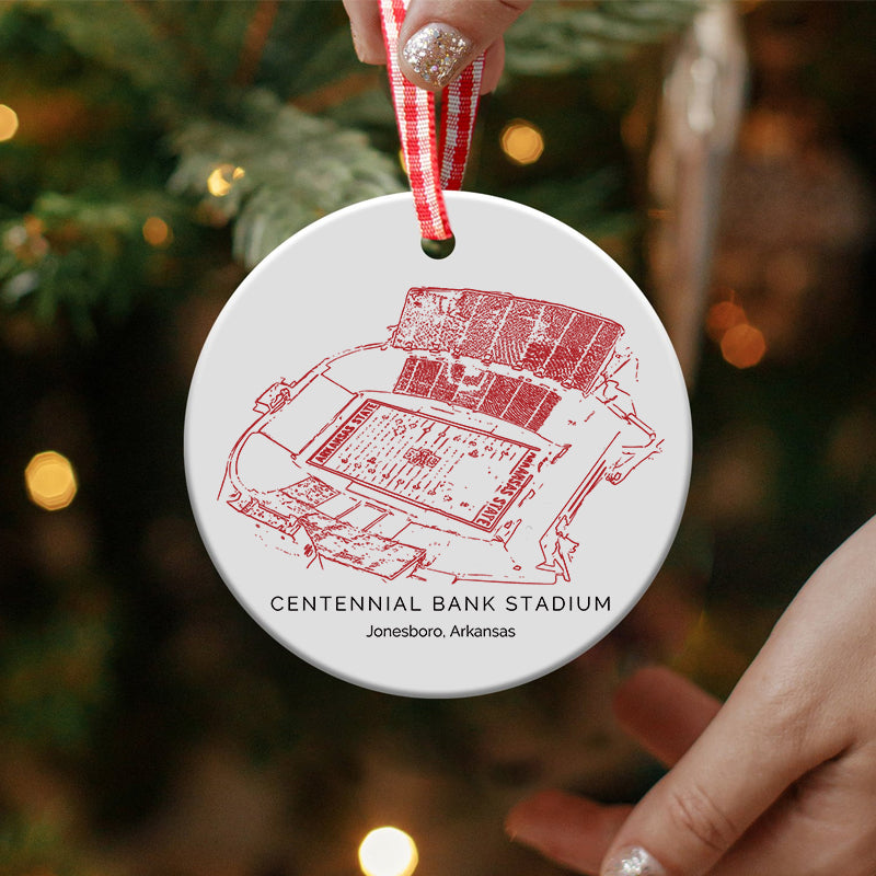 Centennial Bank Stadium - Arkansas State Red Wolves football,College Football Ceramic Christmas Ornament