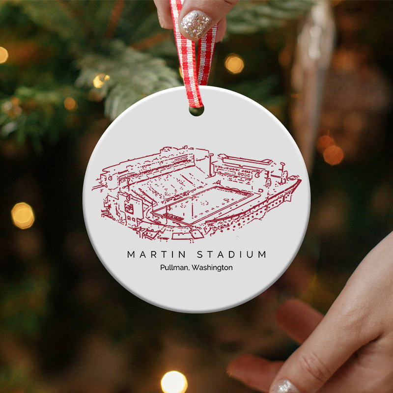 Martin Stadium - Washington State Cougars football,College Football Ceramic Christmas Ornament