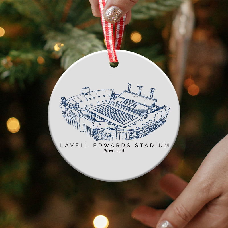 LaVell Edwards Stadium - BYU Cougars football,College Football Ceramic Christmas Ornament