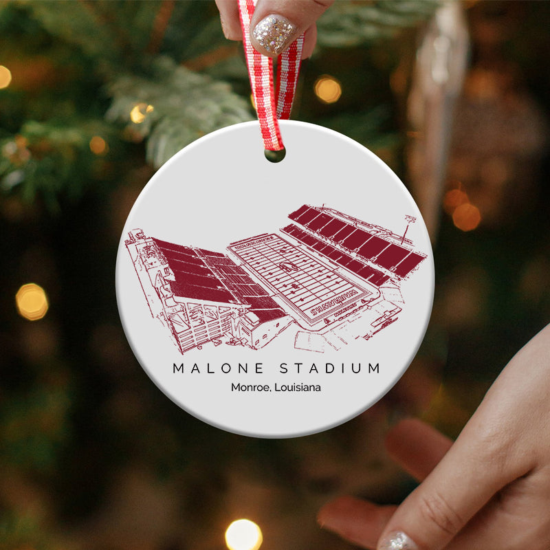 Malone Stadium - Louisiana–Monroe Warhawks football,College Football Ceramic Christmas Ornament
