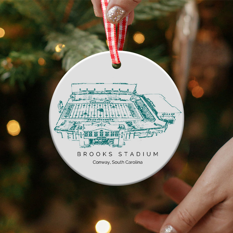 Brooks Stadium - Coastal Carolina Chanticleers football,College Football Ceramic Christmas Ornament
