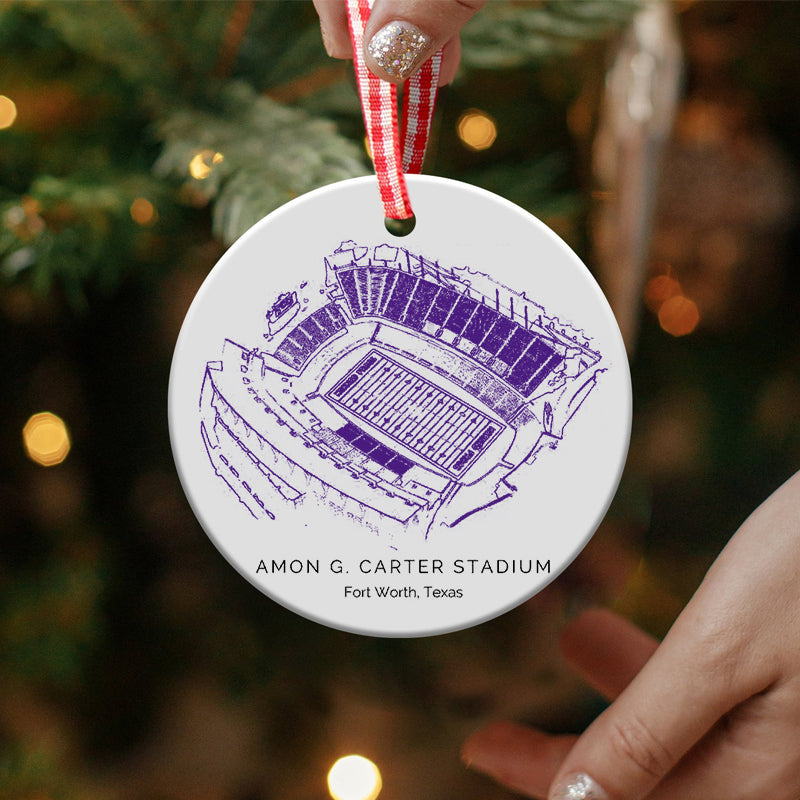 Amon G. Carter Stadium - TCU Horned Frogs football,College Football Ceramic Christmas Ornament