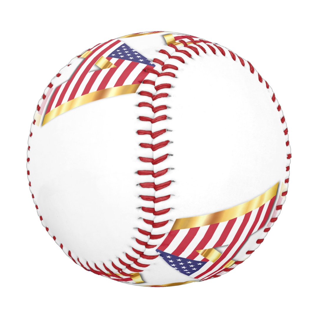 USA - United States of America - Flag - Patriotic Baseball