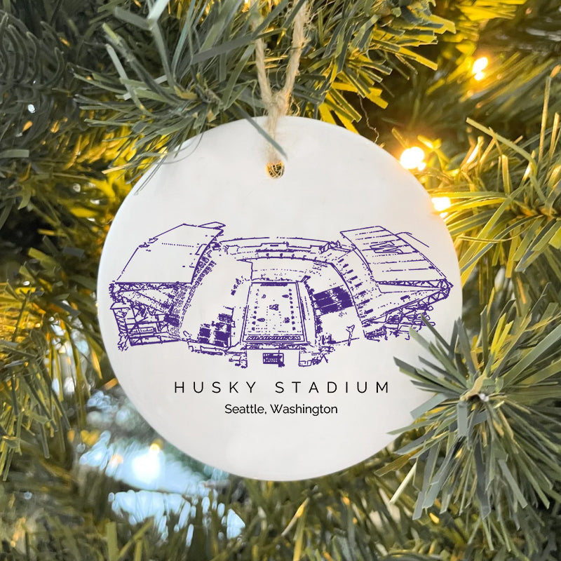 Husky Stadium - Washington Huskies football,College Football Ceramic Christmas Ornament
