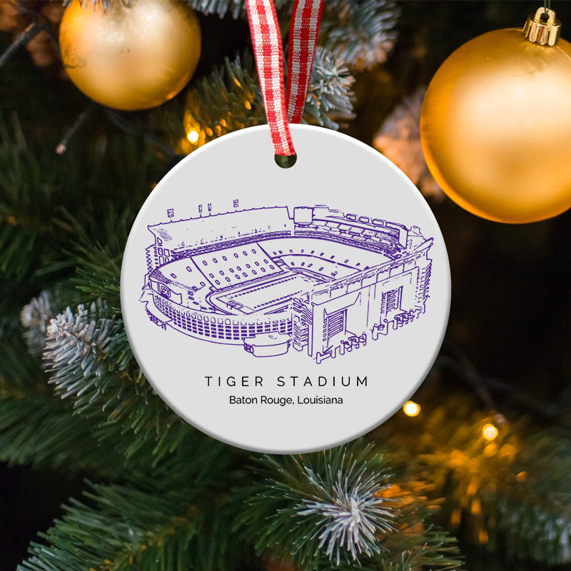 Tiger Stadium (LSU) - LSU Tigers football, College Football Ceramic Christmas Ornament