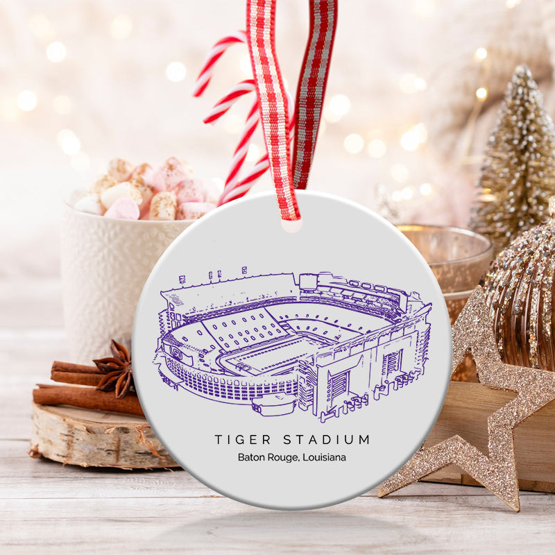 Tiger Stadium (LSU) - LSU Tigers football, College Football Ceramic Christmas Ornament