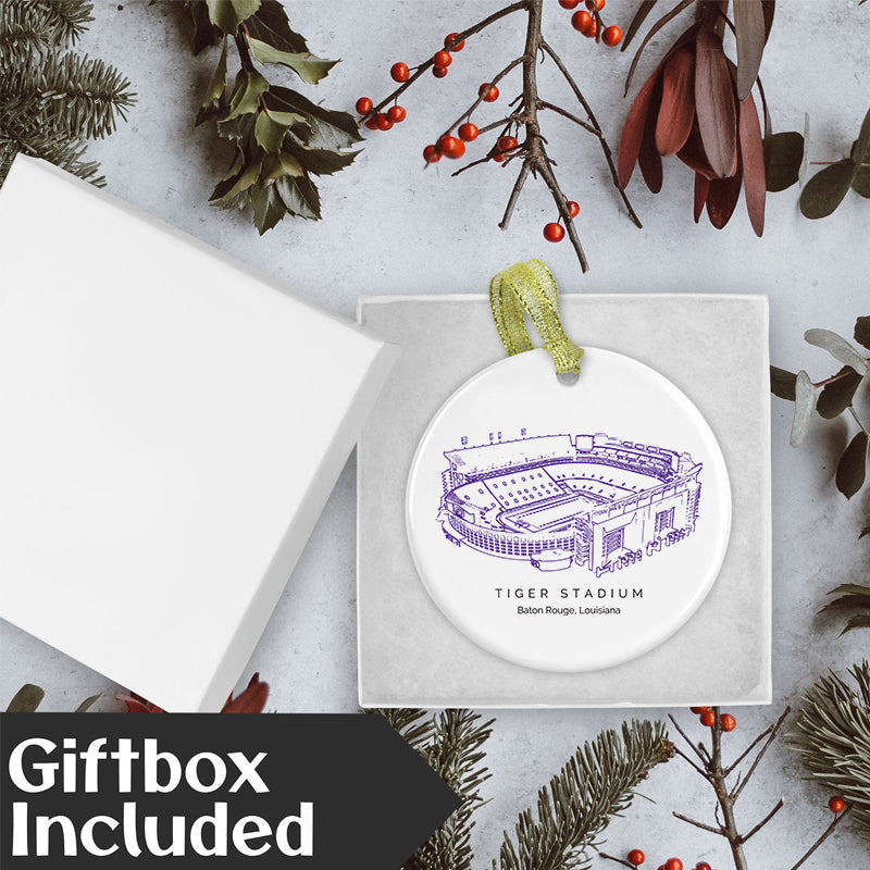 Tiger Stadium (LSU) - LSU Tigers football, College Football Ceramic Christmas Ornament
