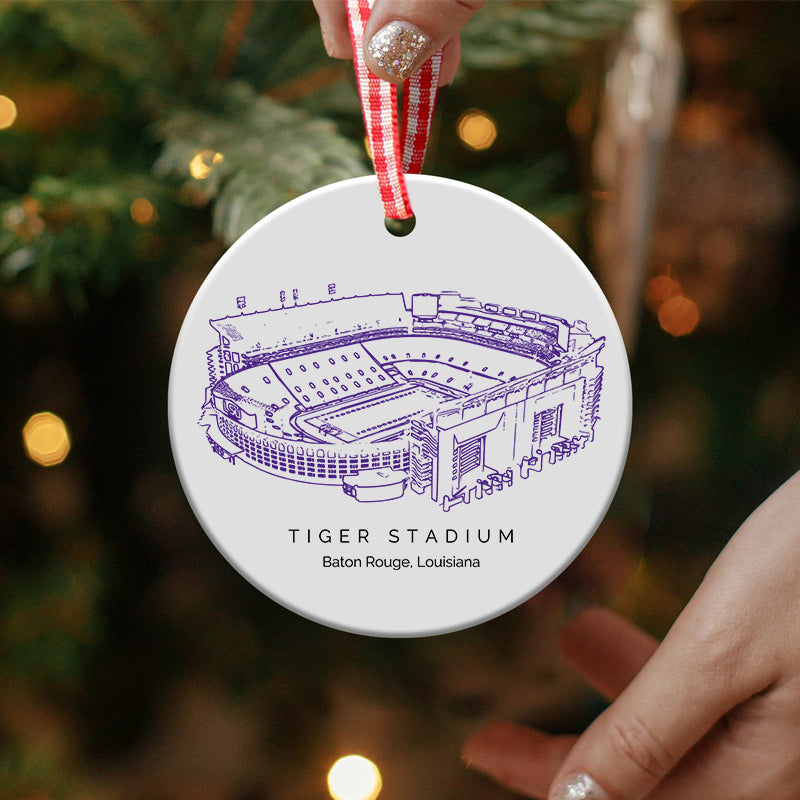 Tiger Stadium (LSU) - LSU Tigers football, College Football Ceramic Christmas Ornament