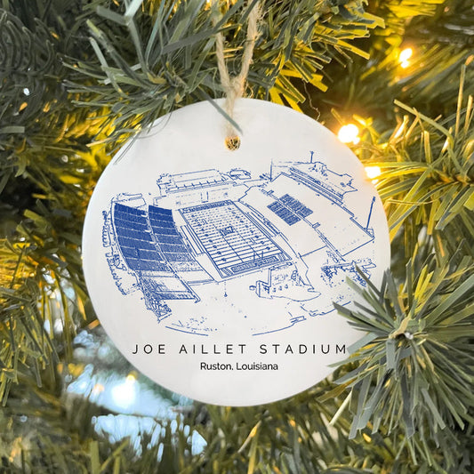 Joe Aillet Stadium - Louisiana Tech Bulldogs football,College Football Ceramic Christmas Ornament