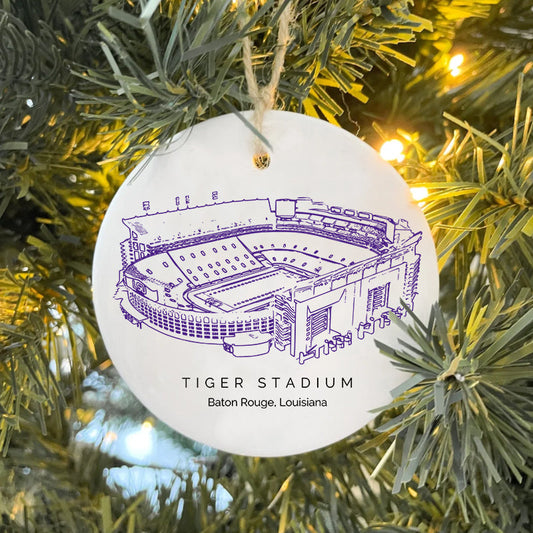 Tiger Stadium (LSU) - LSU Tigers football, College Football Ceramic Christmas Ornament