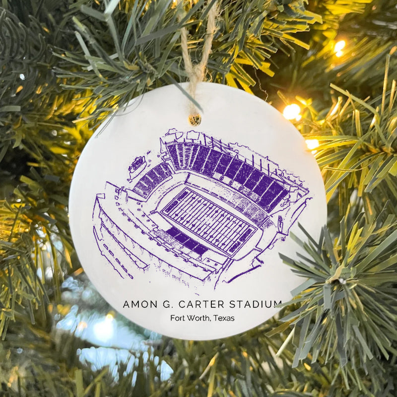 Amon G. Carter Stadium - TCU Horned Frogs football,College Football Ceramic Christmas Ornament