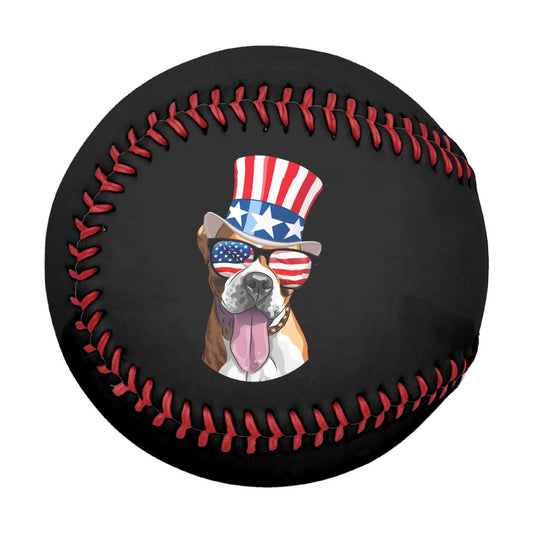 Boxer Dog USA Flag Hat Glasses 4th of July Baseball