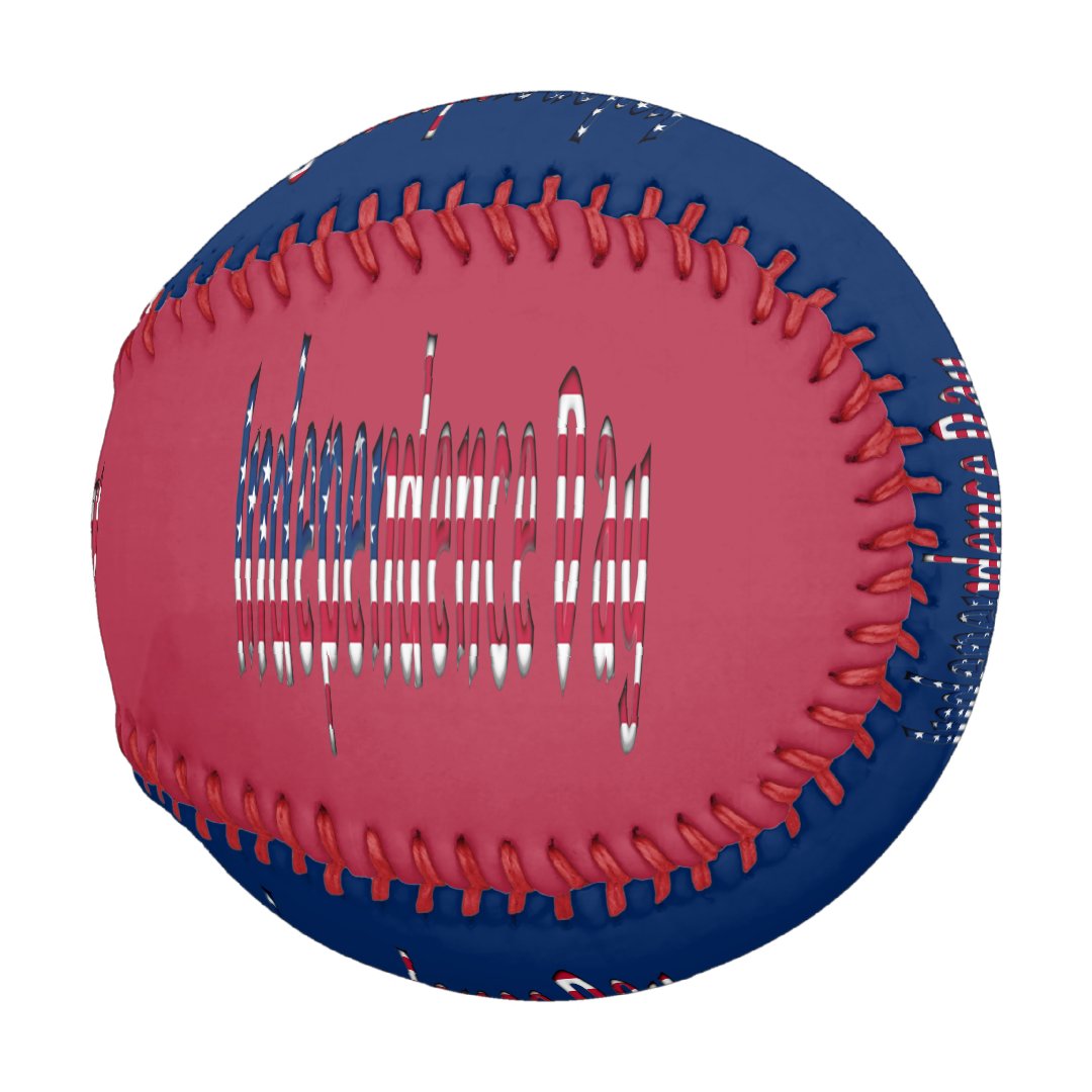 Independence Day Stars and Stripes Typography USA Baseball