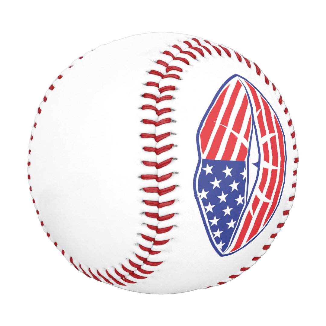 Baseball 4th July Independence Day America flag