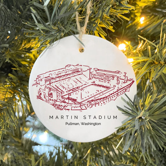 Martin Stadium - Washington State Cougars football,College Football Ceramic Christmas Ornament