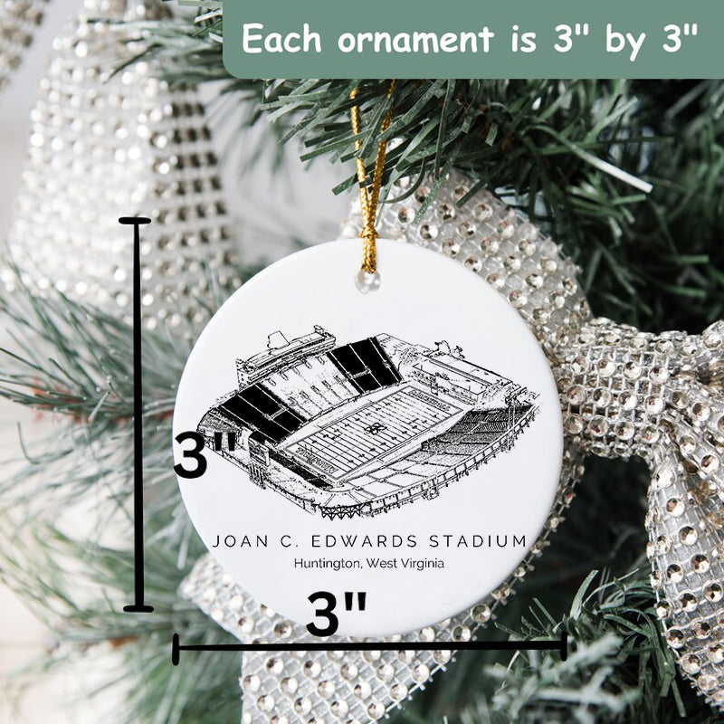 Joan C. Edwards Stadium - Marshall Thundering Herd football,College Football Ceramic Christmas Ornament