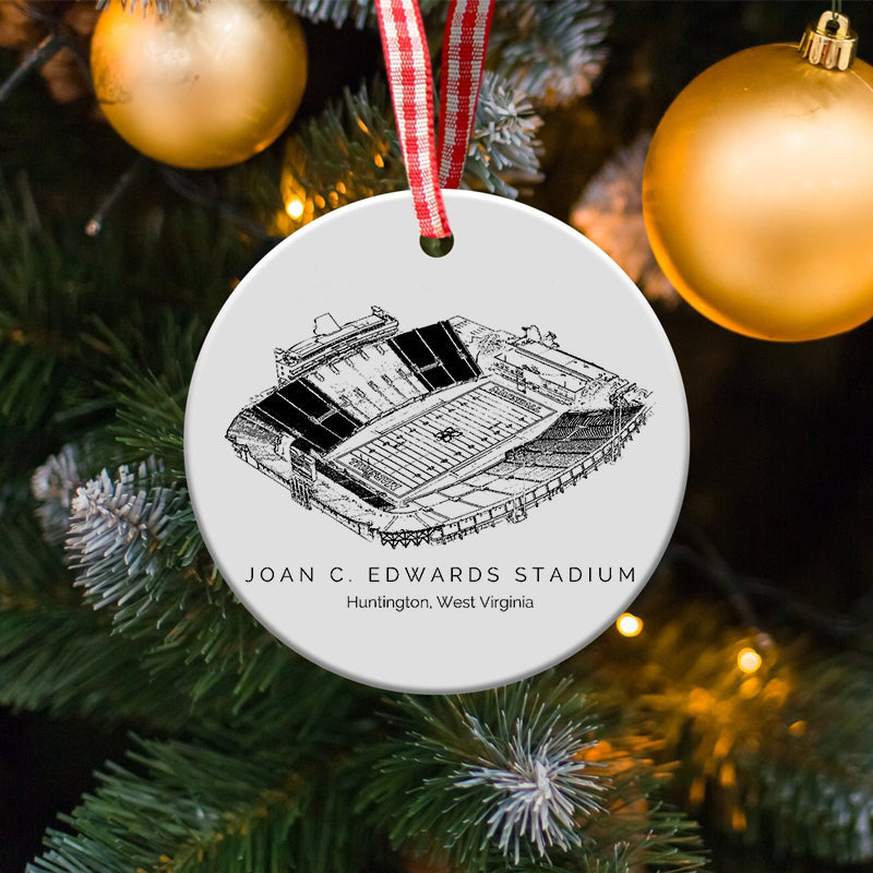Joan C. Edwards Stadium - Marshall Thundering Herd football,College Football Ceramic Christmas Ornament