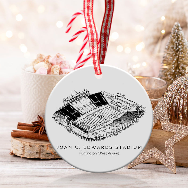 Joan C. Edwards Stadium - Marshall Thundering Herd football,College Football Ceramic Christmas Ornament