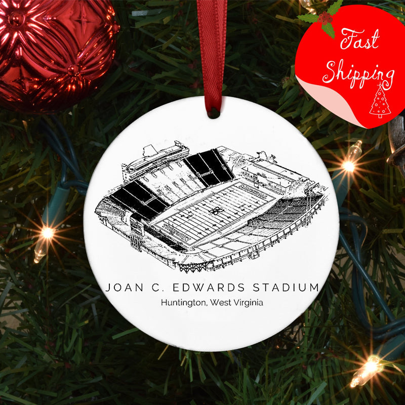 Joan C. Edwards Stadium - Marshall Thundering Herd football,College Football Ceramic Christmas Ornament