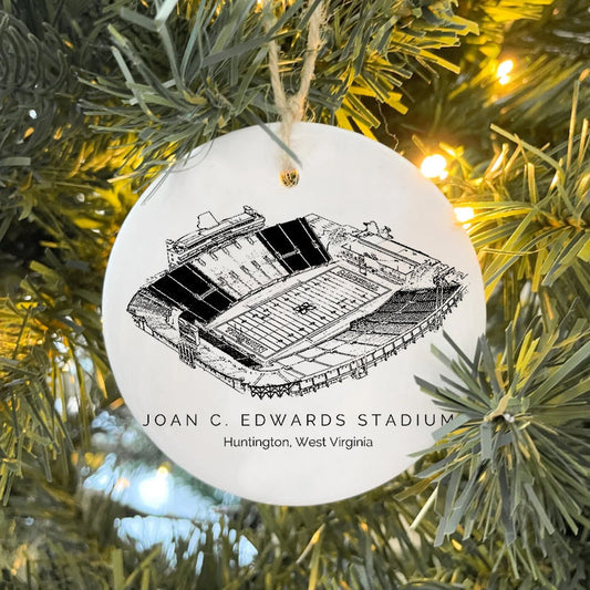 Joan C. Edwards Stadium - Marshall Thundering Herd football,College Football Ceramic Christmas Ornament
