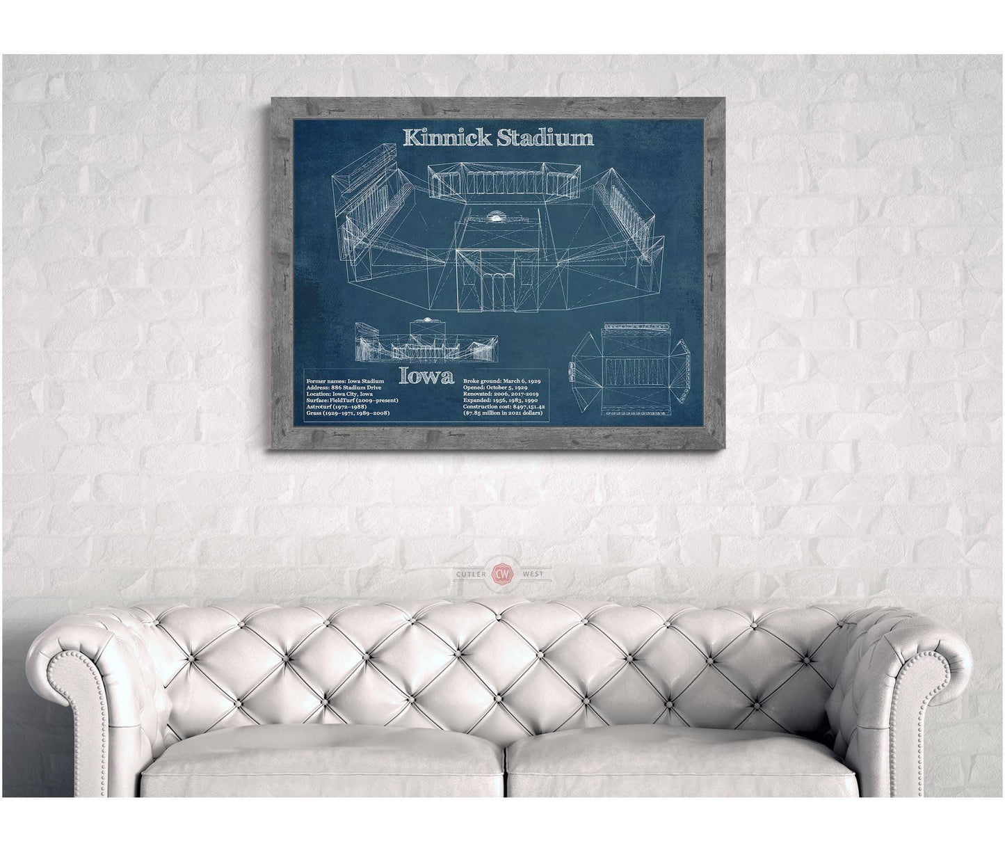 Iowa Hawkeyes football Kinnick Stadium Blueprint Art Print