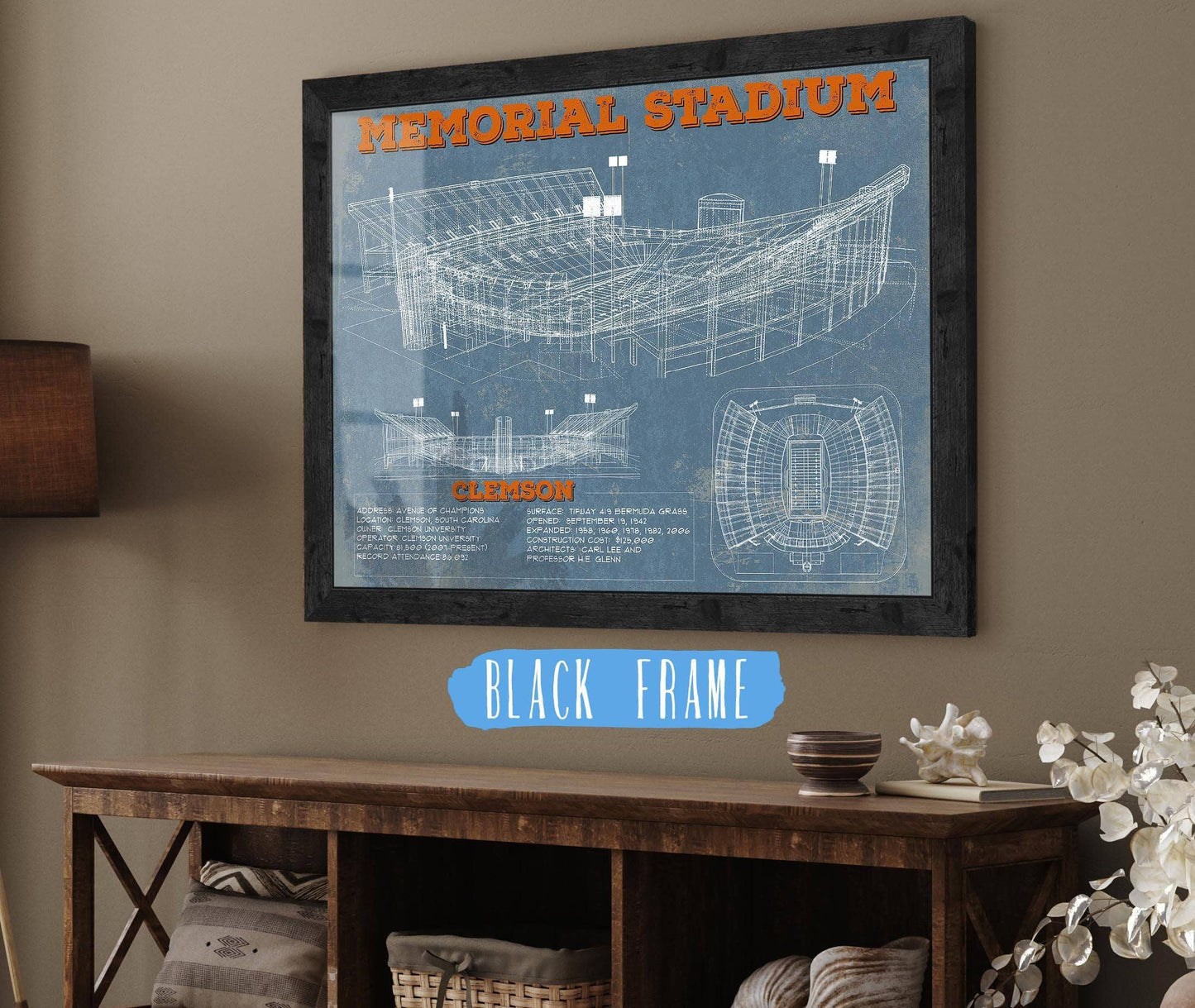 Vintage Clemson Tigers - Memorial Stadium Football Print