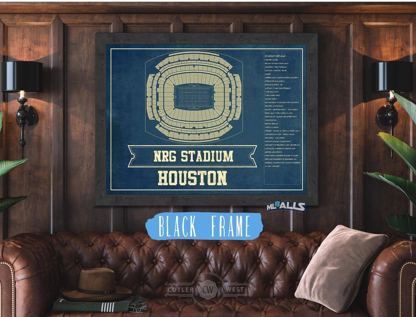 Houston Texans NRG Stadium Seating Chart - Vintage Football Print
