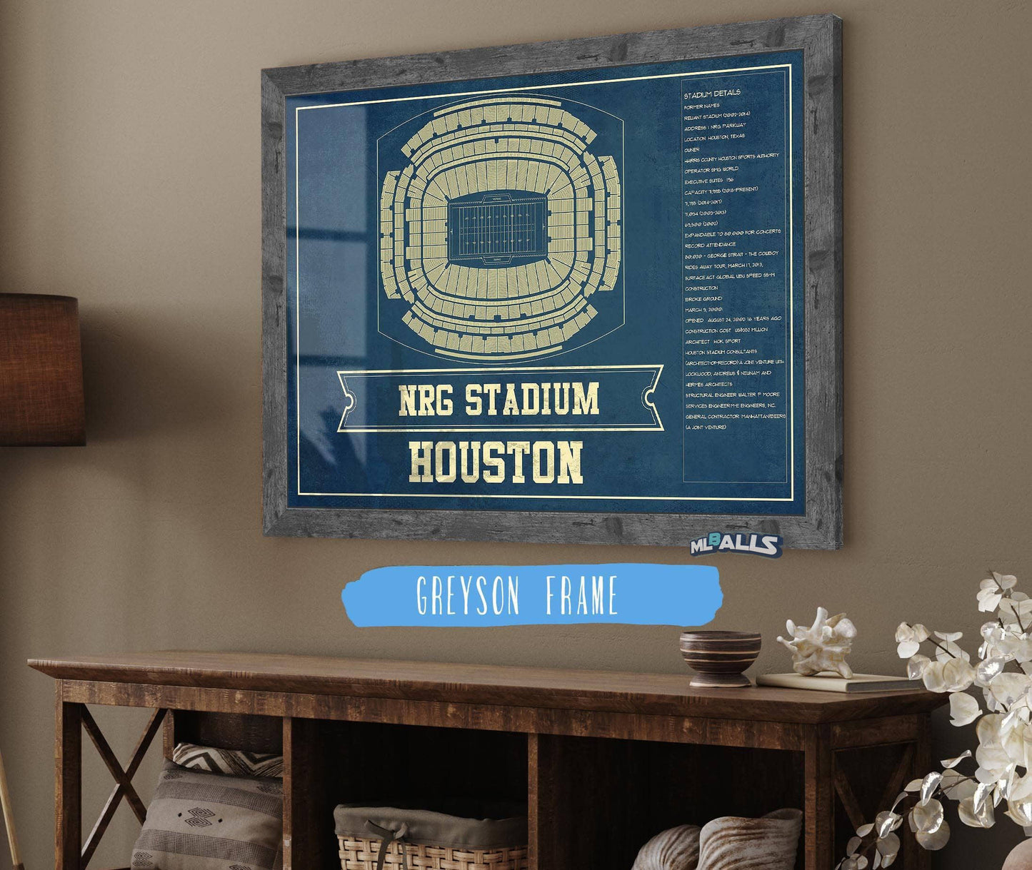Houston Texans NRG Stadium Seating Chart - Vintage Football Print