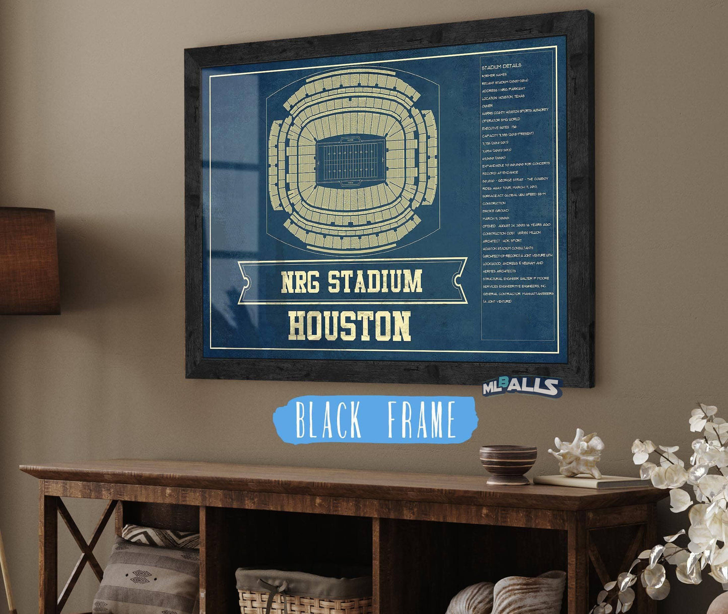 Houston Texans NRG Stadium Seating Chart - Vintage Football Print