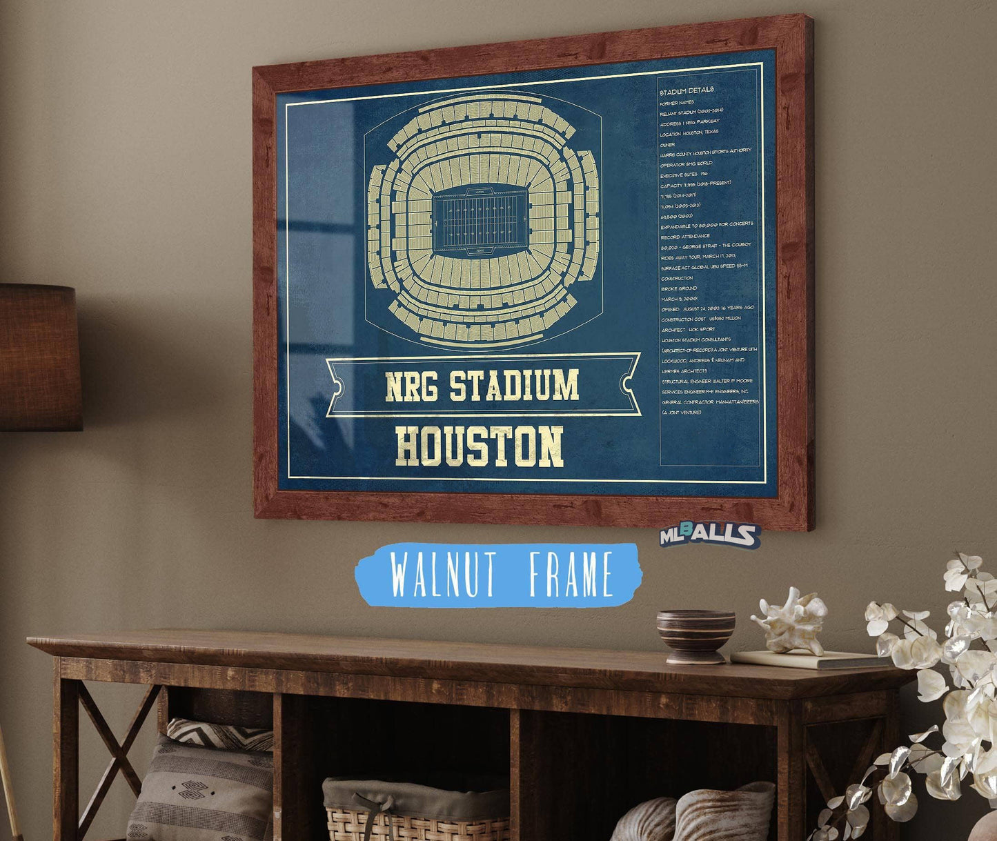 Houston Texans NRG Stadium Seating Chart - Vintage Football Print