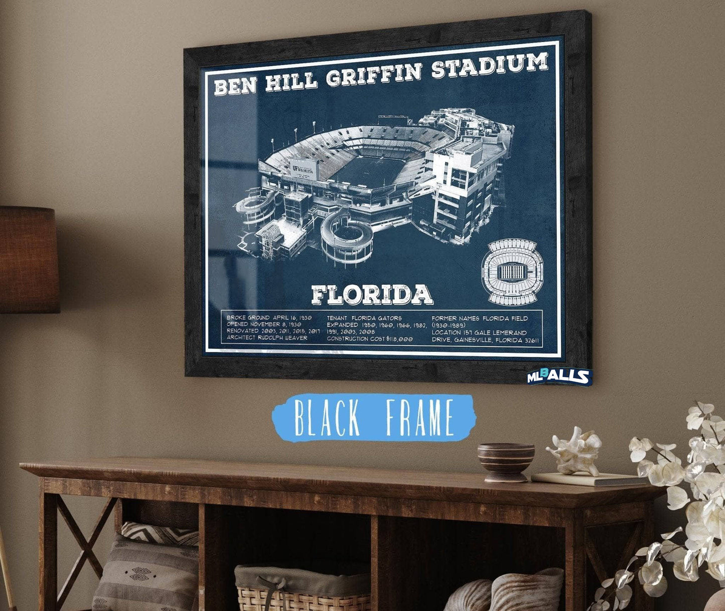 Ben Hill Griffin Stadium Art - University of Florida Gators Vintage Stadium Art Print