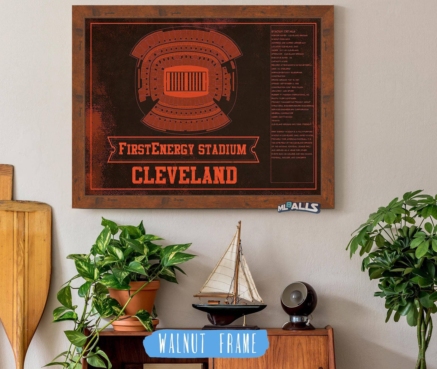 Cleveland Browns FirstEnergy Stadium - Vintage Football Art Print