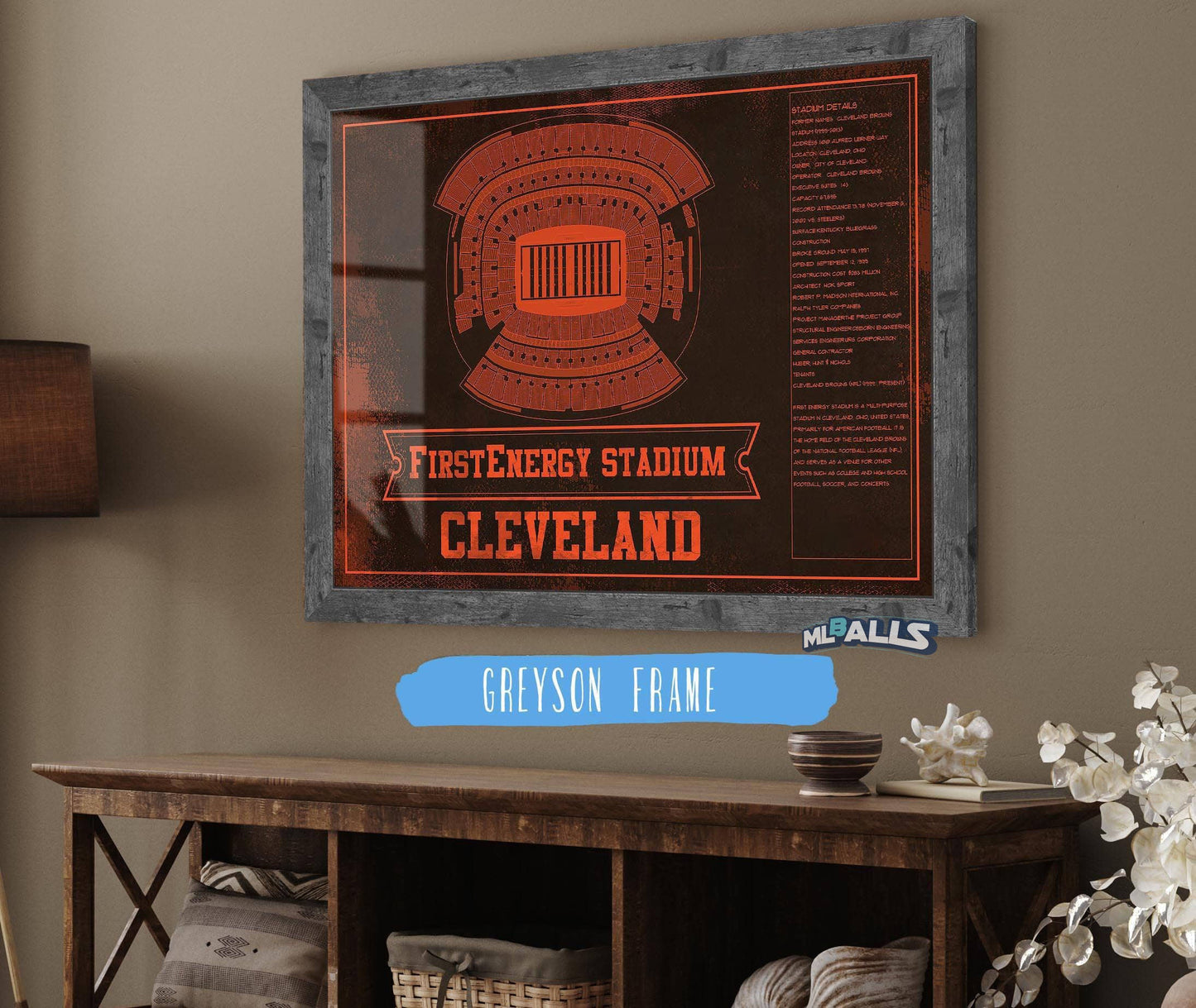Cleveland Browns FirstEnergy Stadium - Vintage Football Art Print