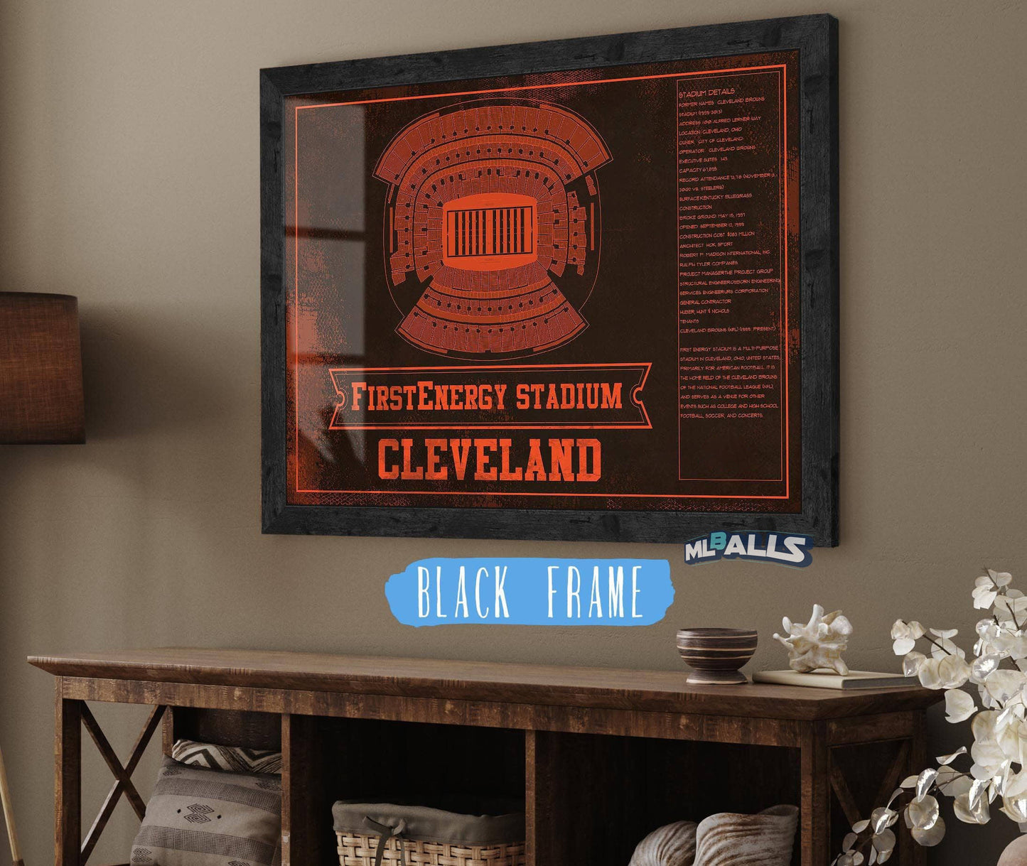Cleveland Browns FirstEnergy Stadium - Vintage Football Art Print