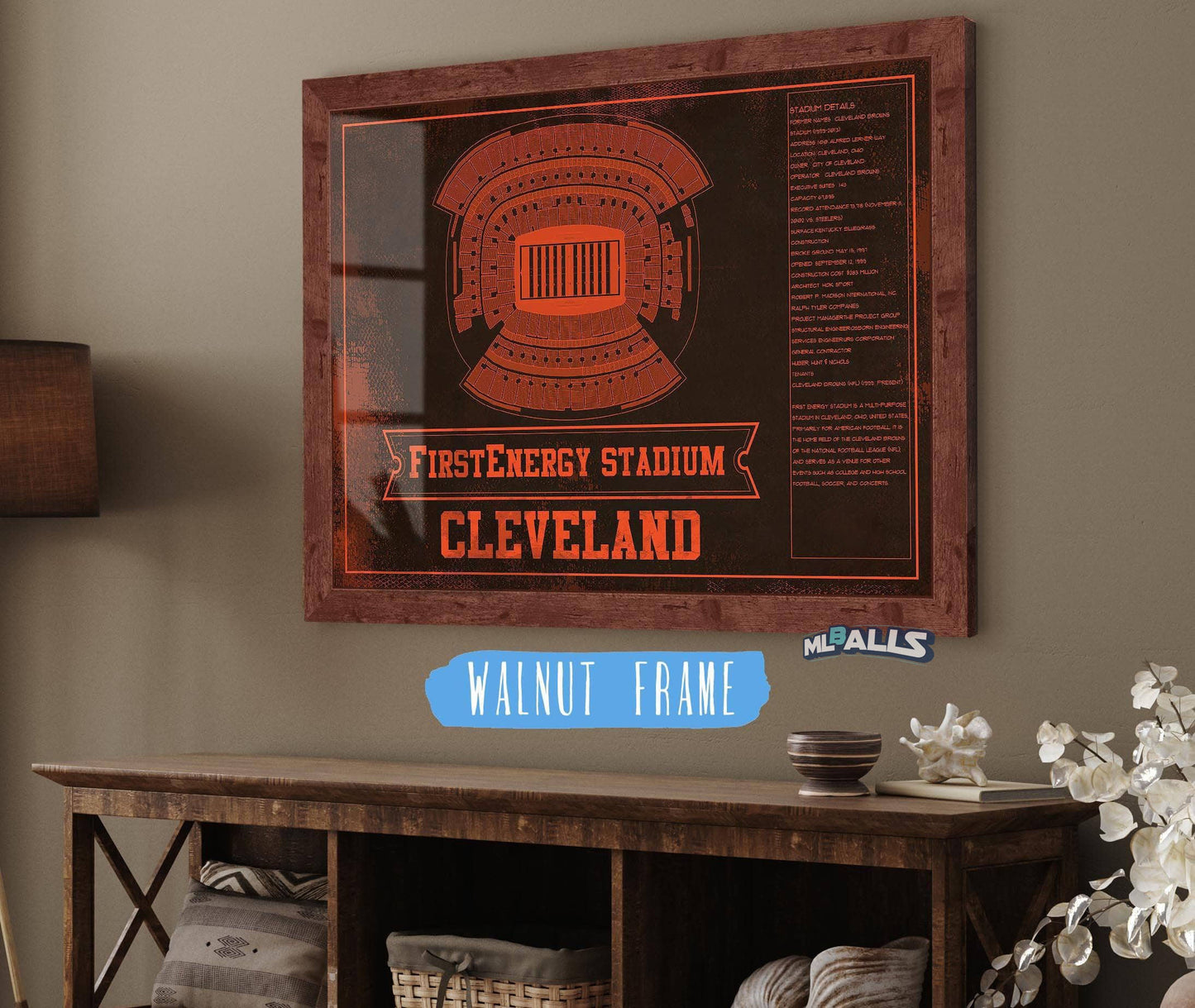 Cleveland Browns FirstEnergy Stadium - Vintage Football Art Print