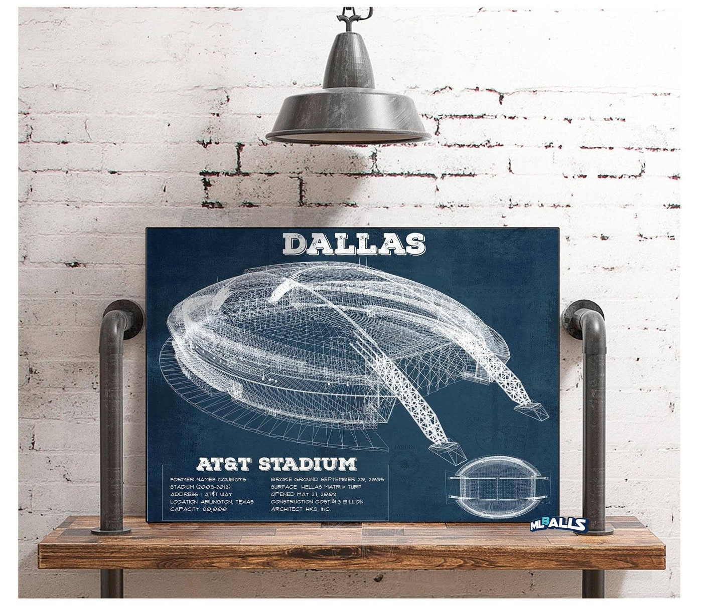 Dallas Cowboys - AT&T Stadium - Vintage Football Print