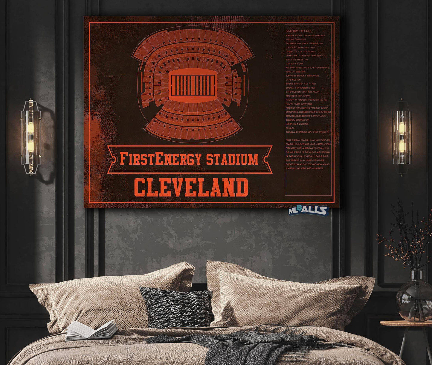 Cleveland Browns FirstEnergy Stadium - Vintage Football Art Print