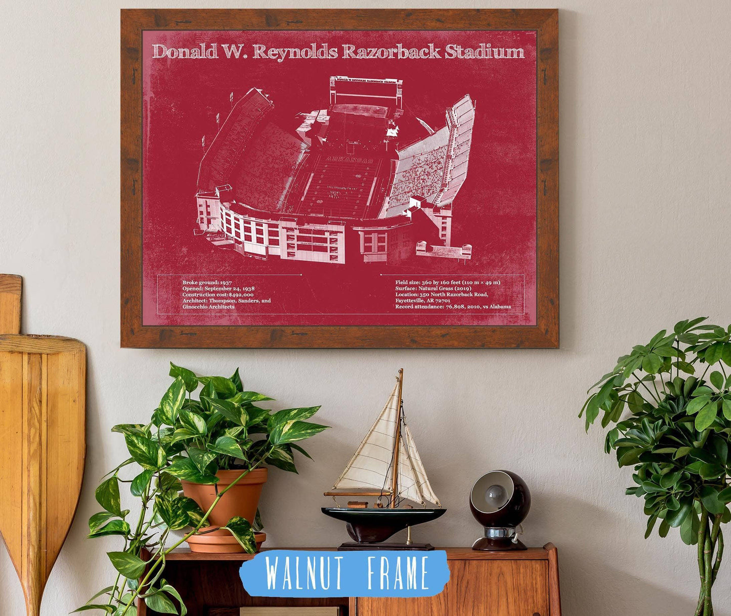 Donald W. Reynolds Razorback Stadium Art - Arkansas Razorbacks Football Art