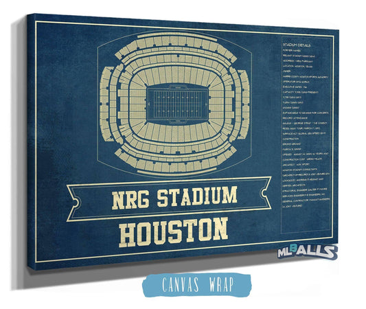 Houston Texans NRG Stadium Seating Chart - Vintage Football Print