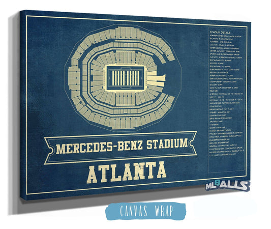 Atlanta Falcons - Mercedes-Benz Stadium - Vintage Football Print