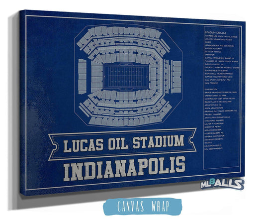 Indianapolis Colts Lucas Oil Stadium Team Color - Vintage Football Print